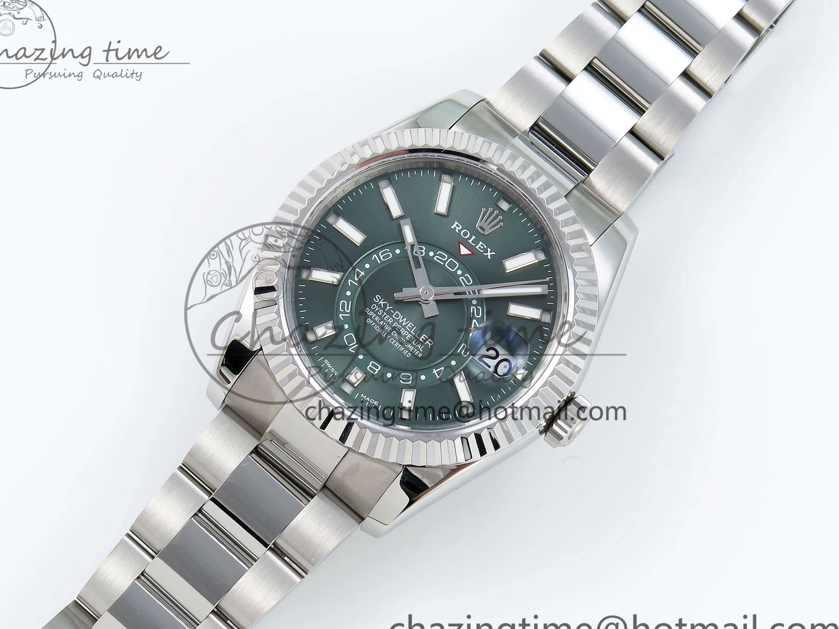 Sky-Dweller SS Green ZF 1:1 Bracelet A2824 326934 Best 904L SS on Edition Dial 0512